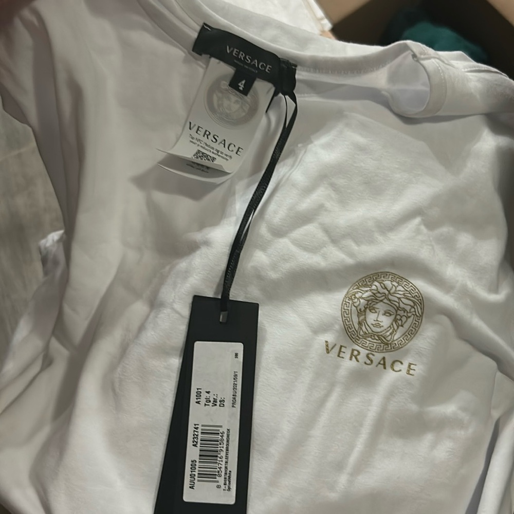 Versace under T-shirt, size 4 brand new with tags